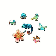 3D Wooden Chameleon Puzzle for Adults and Kids