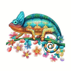 3D Wooden Chameleon Puzzle for Adults and Kids