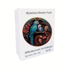 Lovebirds Woodcarving Puzzle - Unique Shaped Pieces - Family Game