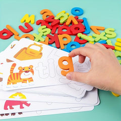 Kids Wooden Puzzle Spelling Word Game with 26 English Letters