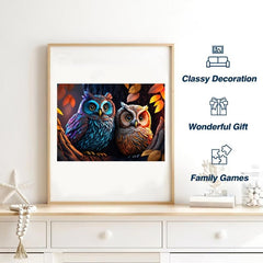 Owl Couple Wooden Jigsaw Puzzles - Unique Irregular Shaped Wood Puzzle