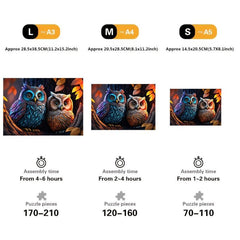 Owl Couple Wooden Jigsaw Puzzles - Unique Irregular Shaped Wood Puzzle