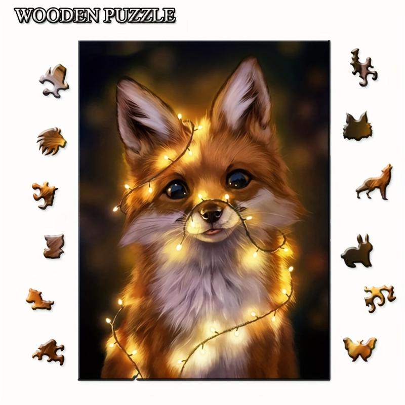 Wooden Animal Puzzle Toy for Stress Relief, Halloween Gift Wrap