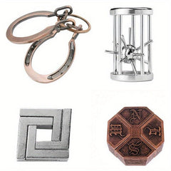 4pcs IQ Test Jigsaw Puzzle Mind Games Kids Adults Party Favors Challenge