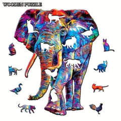 Elephant Wooden Puzzle for Adults and Kids