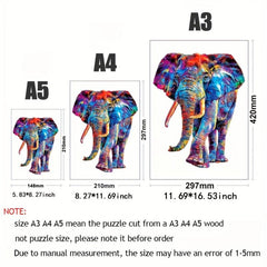 Elephant Wooden Puzzle for Adults and Kids