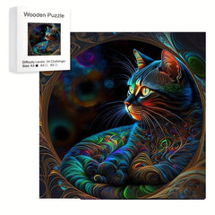 Wooden Jigsaw Puzzle - Cat Shaped Pieces - Fun Family Game