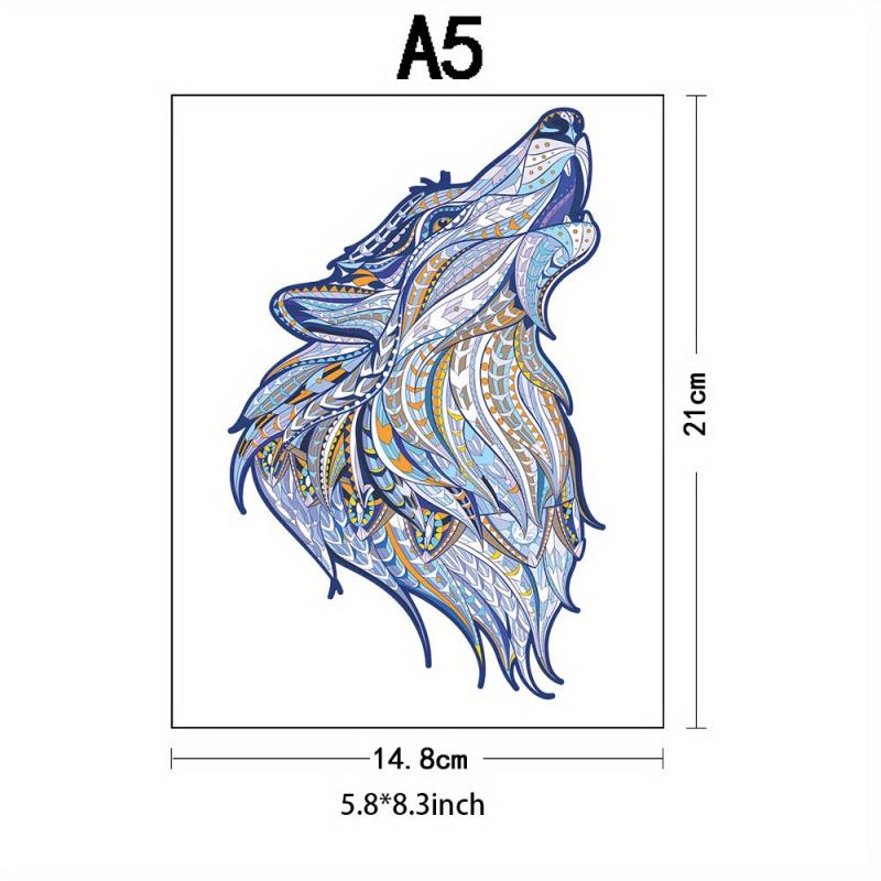 Wolf Wooden Jigsaw Puzzles For Adults&12 Years - Unique Animal Shaped Puzzles