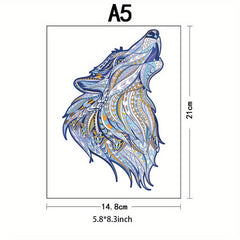Wolf Wooden Jigsaw Puzzles For Adults&12 Years - Unique Animal Shaped Puzzles