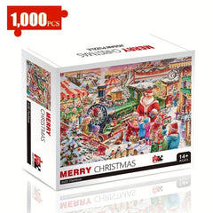 1000pcs Santa Claus Wooden Jigsaw Puzzles Christmas Games for Boys Girls