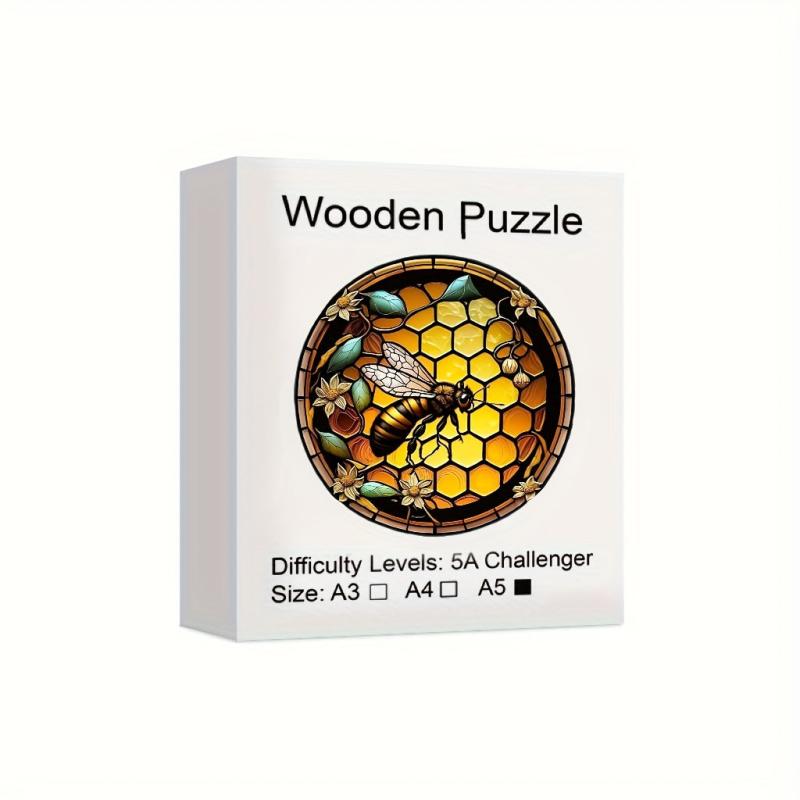 Bee Wooden Animal Puzzle Irregular Jigsaw High Difficulty Magic Toy
