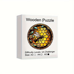 Bee Wooden Animal Puzzle Irregular Jigsaw High Difficulty Magic Toy