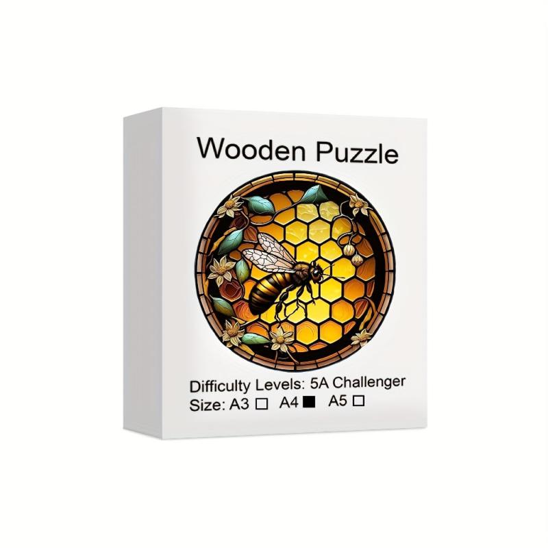 Bee Wooden Animal Puzzle Irregular Jigsaw High Difficulty Magic Toy