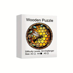 Bee Wooden Animal Puzzle Irregular Jigsaw High Difficulty Magic Toy
