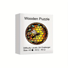 Bee Wooden Animal Puzzle Irregular Jigsaw High Difficulty Magic Toy