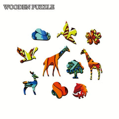 Wooden Jigsaw Puzzle Animal Shaped Three Cats
