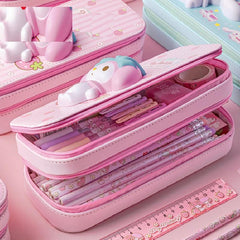 3D Cartoon Kitten Pen Case Large Capacity Pencil Box