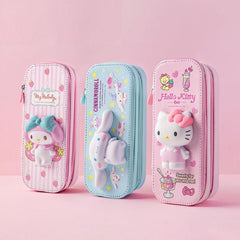 3D Cartoon Kitten Pen Case Large Capacity Pencil Box