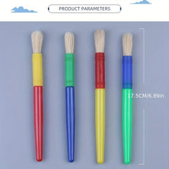 DIY Graffiti Brush Candy 4 Round Head Plastic Pole Pig Bristle Painting Brush