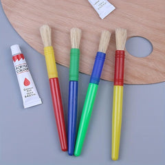 DIY Graffiti Brush Candy 4 Round Head Plastic Pole Pig Bristle Painting Brush