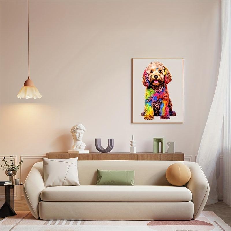 Rainbow Dyed Dogs Wood Puzzle Ornaments
