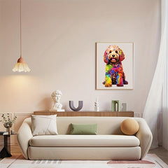Rainbow Dyed Dogs Wood Puzzle Ornaments
