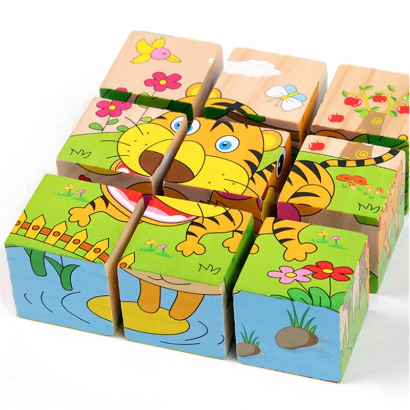 Wooden Block Hexagon Cube Puzzle Educational Toy Gift
