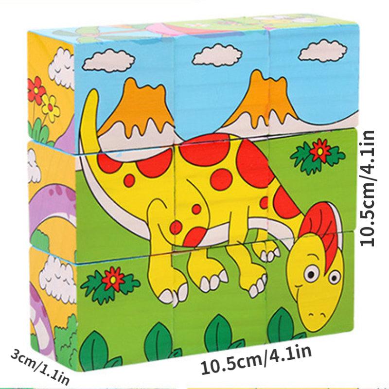 Wooden Block Hexagon Cube Puzzle Educational Toy Gift