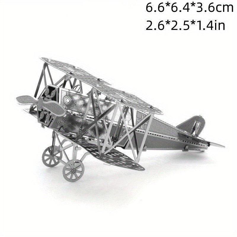 DIY Metal Assembled Toy Airplane Model Helicopter Puzzle
