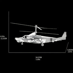 DIY Metal Assembled Toy Airplane Model Helicopter Puzzle