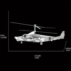 DIY Metal Assembled Toy Airplane Model Helicopter Puzzle