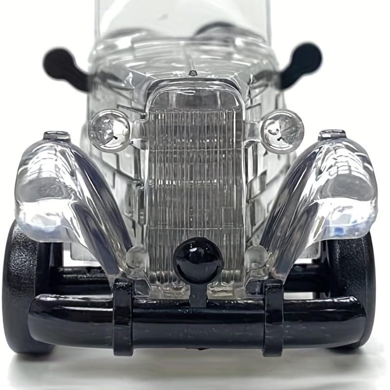 Grey Classic Car Puzzle Assembly Building Block Construction Educational Puzzles