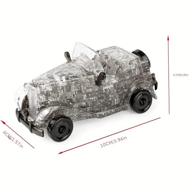 Grey Classic Car Puzzle Assembly Building Block Construction Educational Puzzles