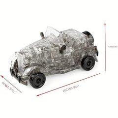 Grey Classic Car Puzzle Assembly Building Block Construction Educational Puzzles