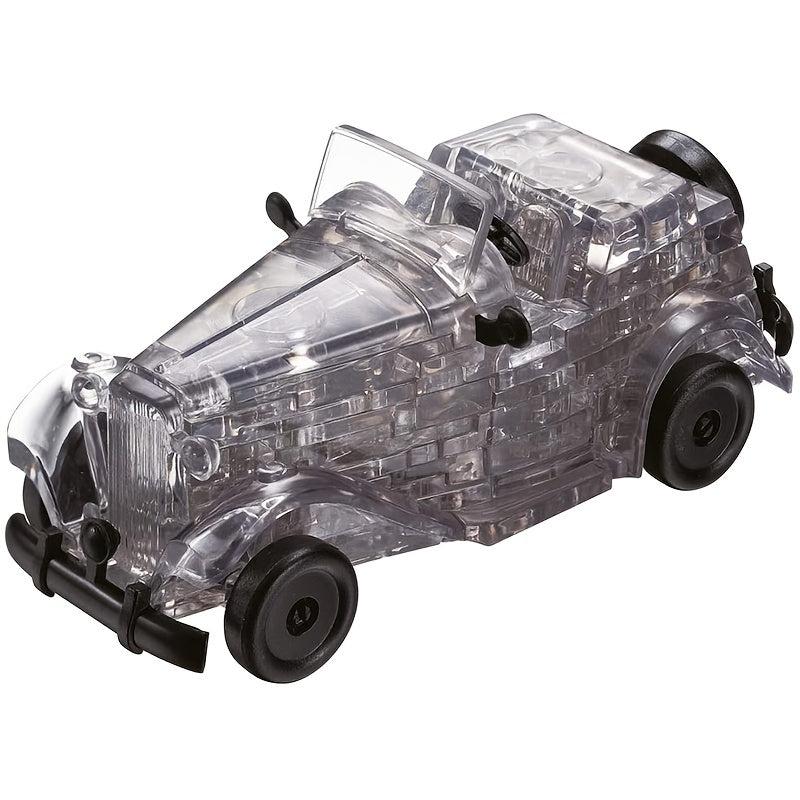 Grey Classic Car Puzzle Assembly Building Block Construction Educational Puzzles