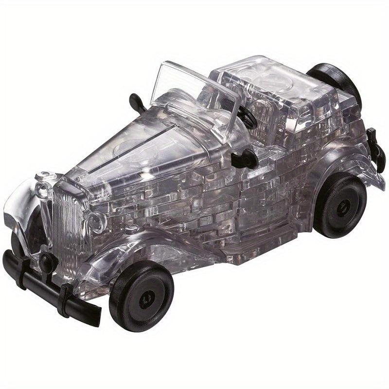 Grey Classic Car Puzzle Assembly Building Block Construction Educational Puzzles