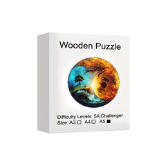 Yin Yang Wooden Puzzle Gift Package Unique Shaped Pieces Wooden Toys Adults Kids