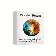 Yin Yang Wooden Puzzle Gift Package Unique Shaped Pieces Wooden Toys Adults Kids