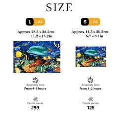 Marine Life Wooden Jigsaw Puzzle - Unique Animal Shaped Pieces