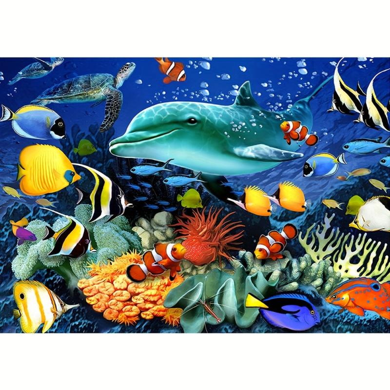 Marine Life Wooden Jigsaw Puzzle - Unique Animal Shaped Pieces