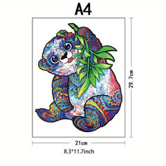 Wooden Panda Puzzle Gift Package Animal Puzzle Family Game