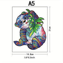 Wooden Panda Puzzle Gift Package Animal Puzzle Family Game