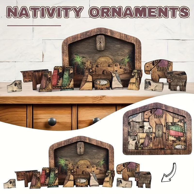 Jigsaw Christmas Wooden Religious Indoor Decoration Easter Jesus Puzzle