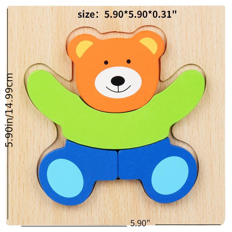 Wooden Puzzle Early Development Toy For 1-5 Year Olds - Set of 6