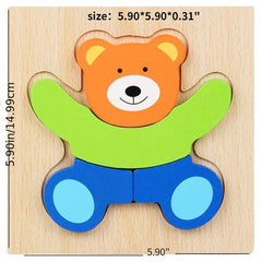 Wooden Puzzle Early Development Toy For 1-5 Year Olds - Set of 6