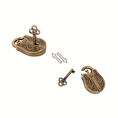 Vintage Metal Lock Puzzle Toy for Adults and Kids