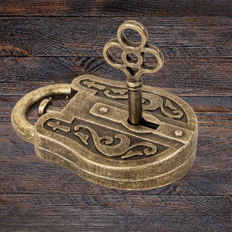 Vintage Metal Lock Puzzle Toy for Adults and Kids