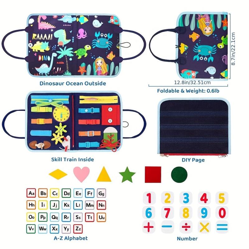 20-in-1 Montessori Toddler Toys Sensory Board with Extra DIY Pages