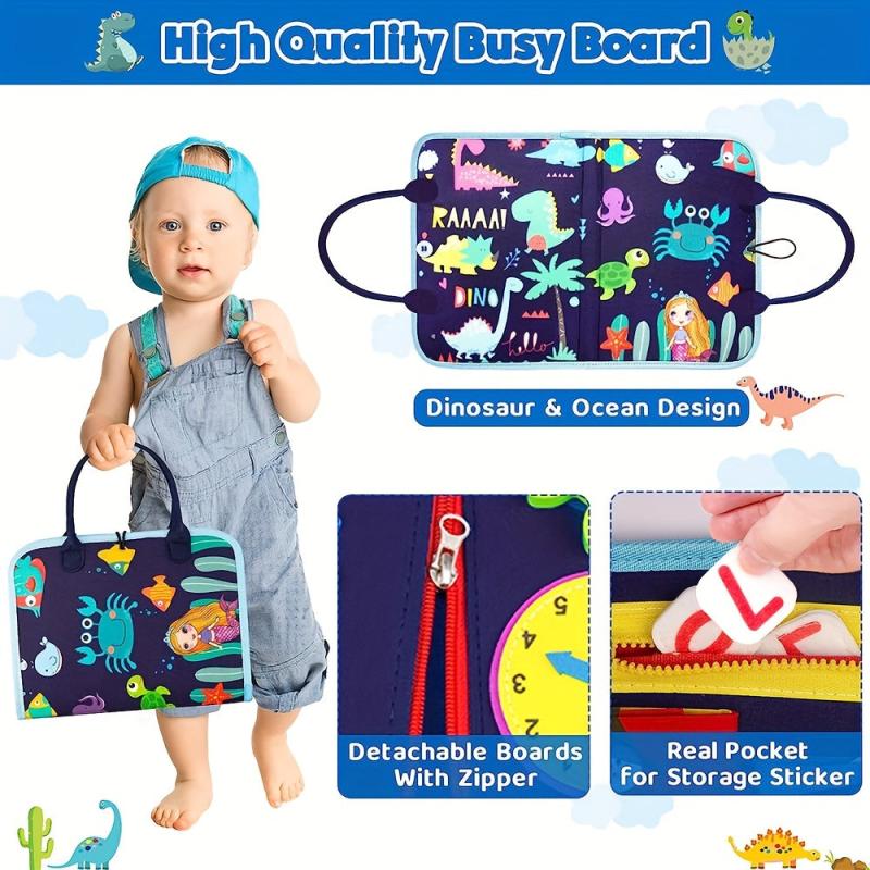 20-in-1 Montessori Toddler Toys Sensory Board with Extra DIY Pages