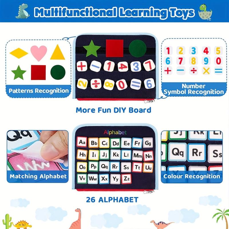20-in-1 Montessori Toddler Toys Sensory Board with Extra DIY Pages